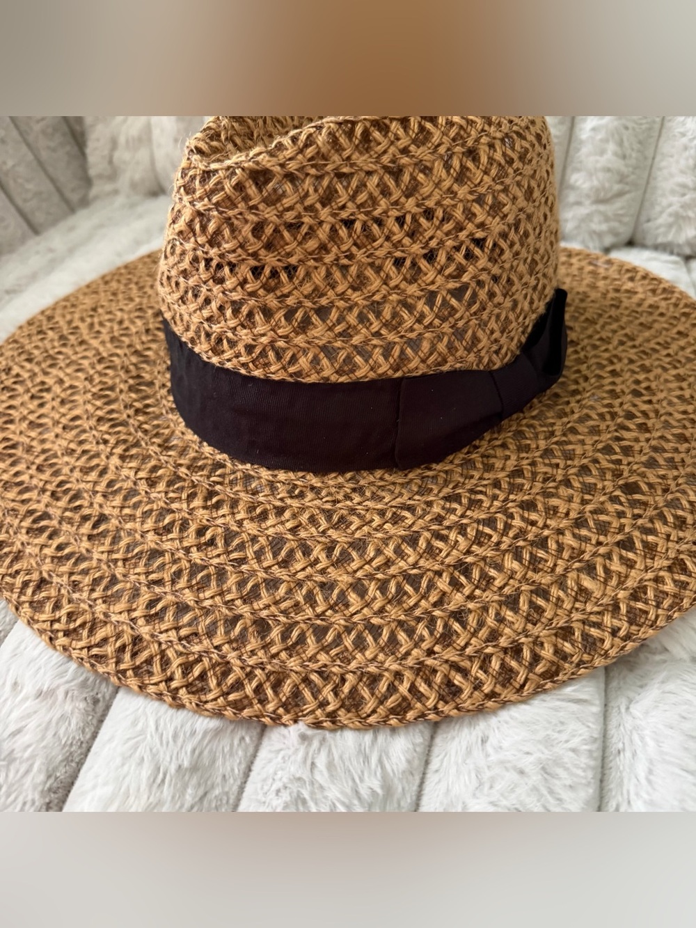 Wide brim fedora Grass sunhat - Picture 3 of 5
